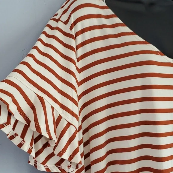 Set of 2 Green Envelope Rayon Striped Tops - Picture 5 of 14